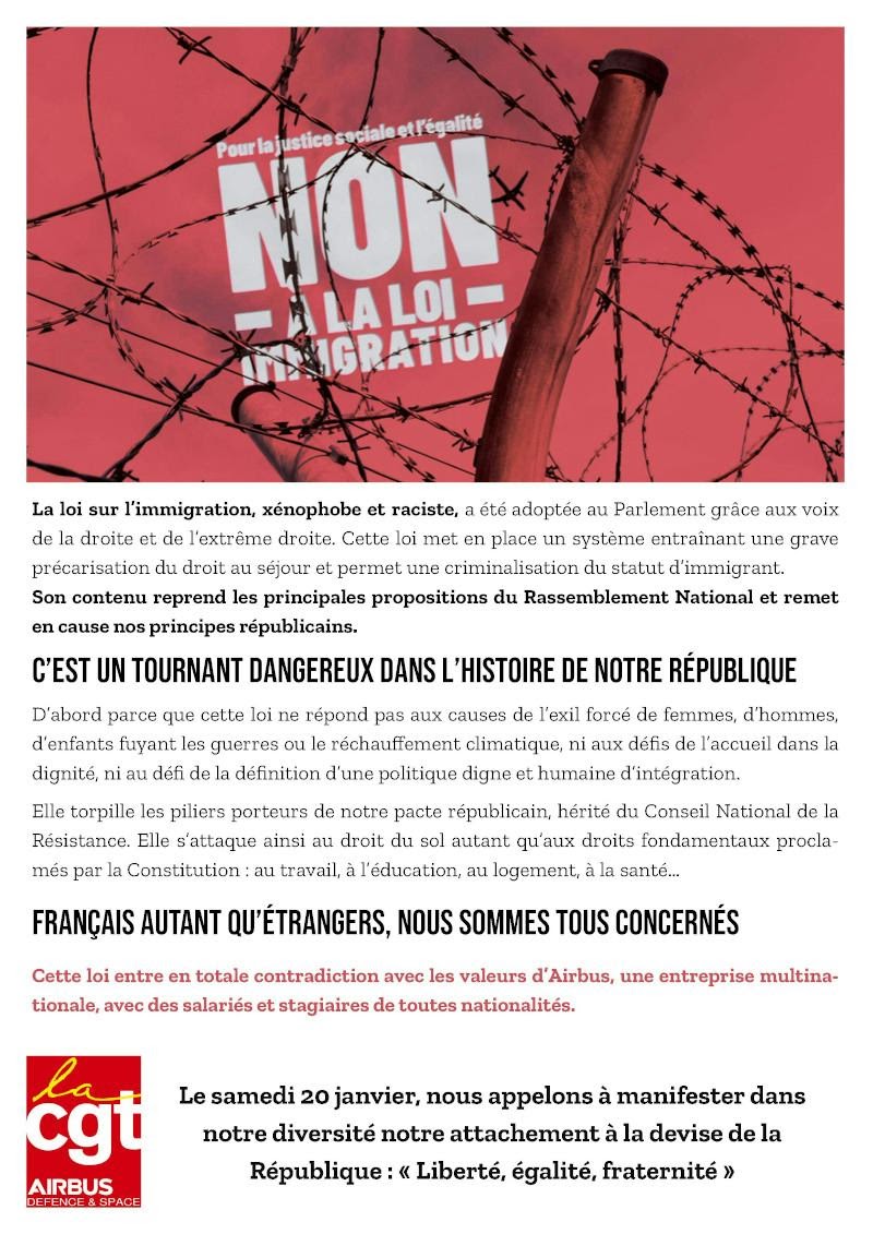 Non à la loi immigration