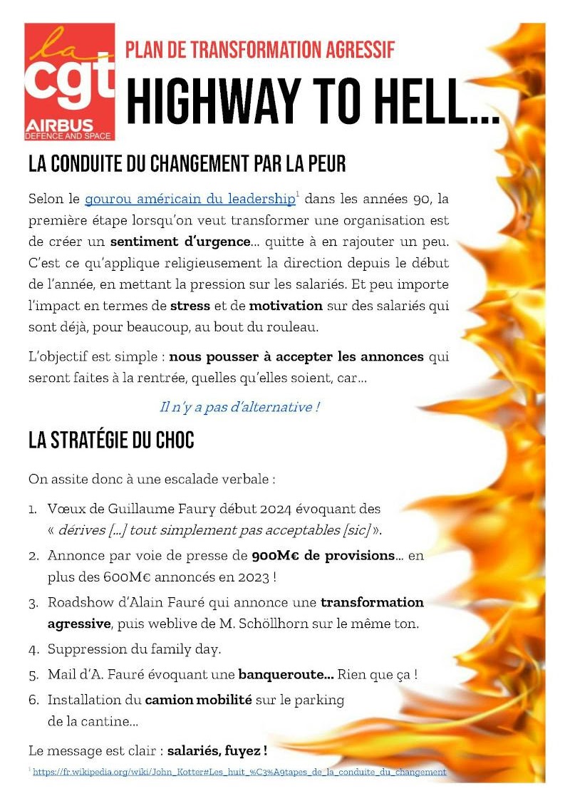 Plan de transformation agressif : Highway to hell…