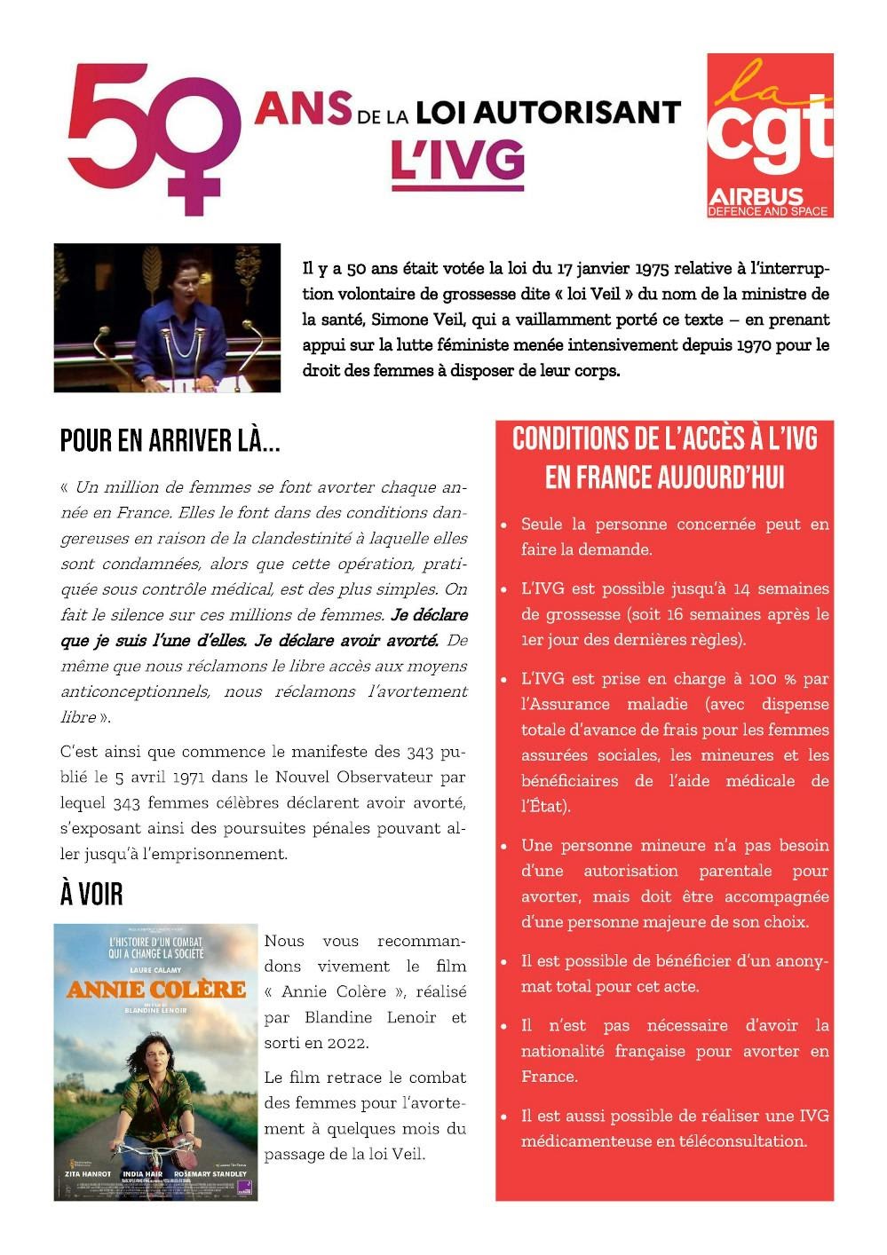 50 ans de la loi autorisant l’IVG