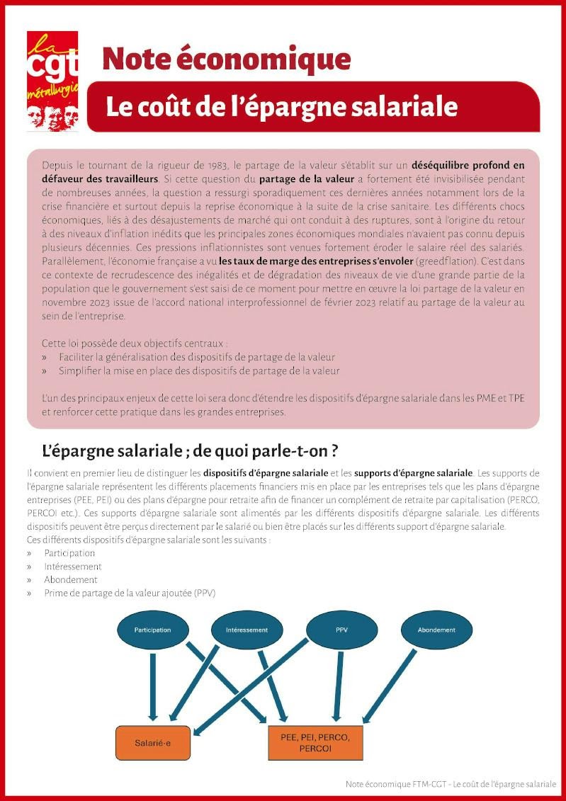 Note économique : le coût de l’épargne salariale