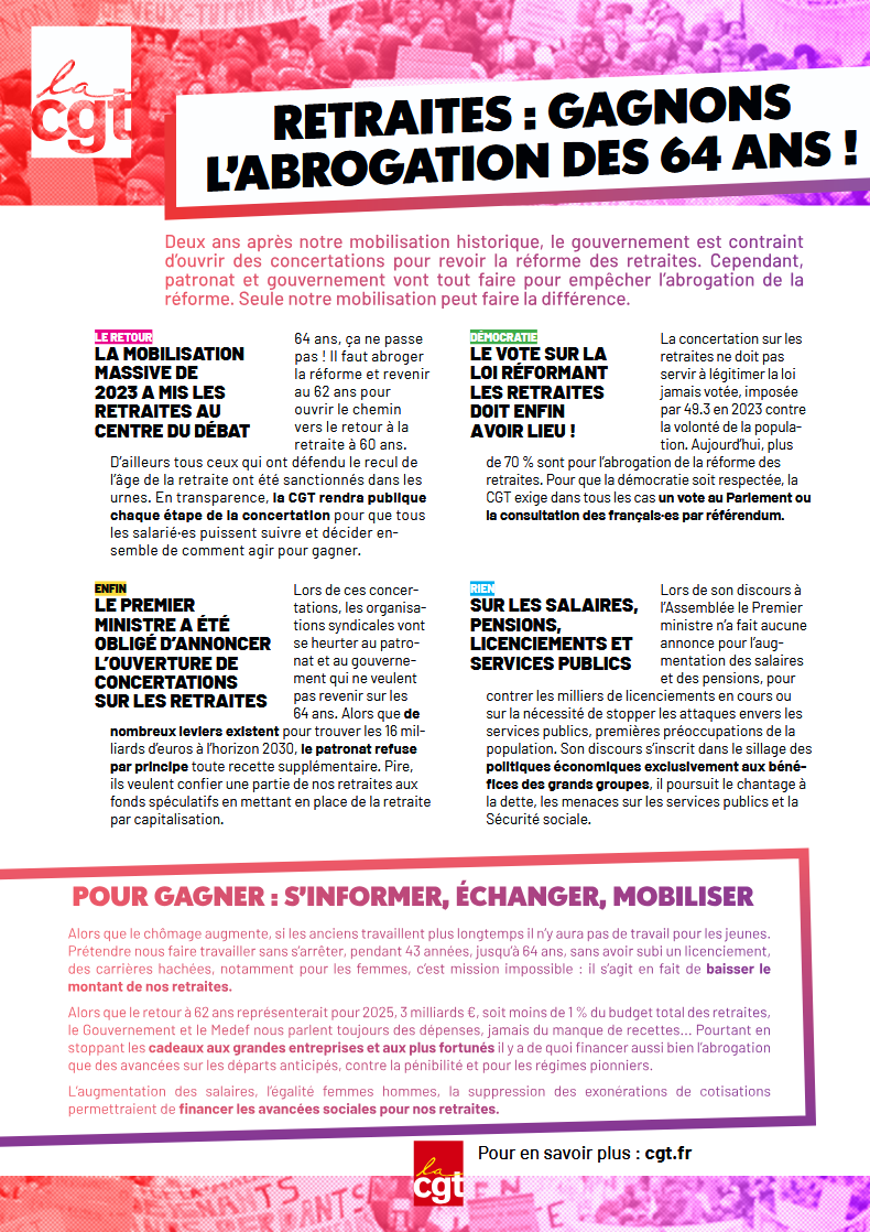 Retraites : gagnons l’abrogation des 64 ans