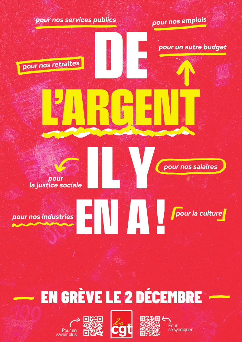 De l&rsquo;argent, il y en a ! En grève le 2 décembre